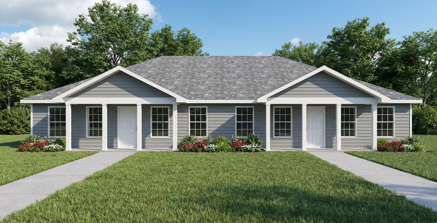 Duplex house plan | J1070d Rendering